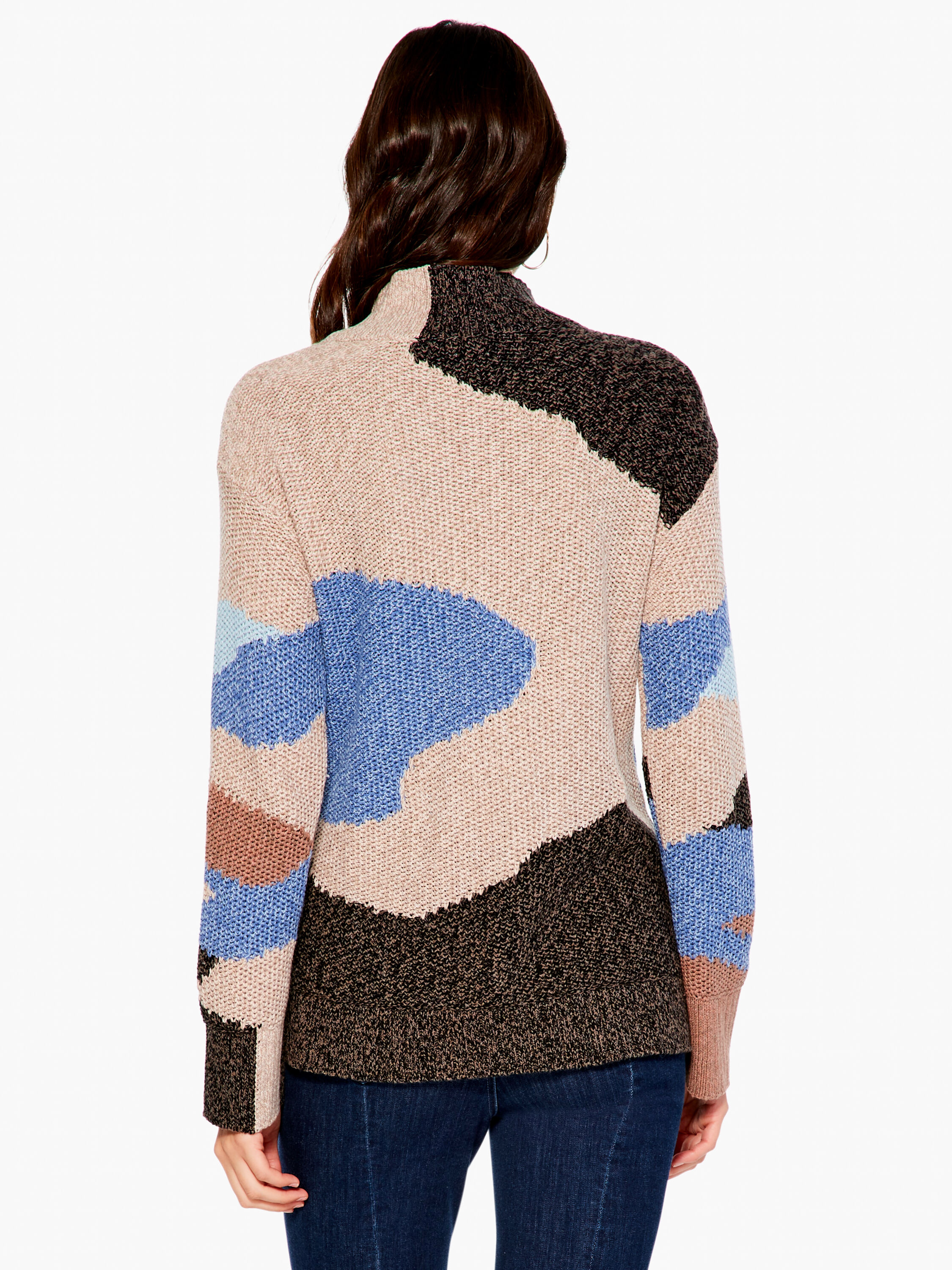 (取寄) ニックゾー レディース ピティート ウィンター ウェーブ セーター NIC+ZOE women Petite Winter Waves Sweater Blue Multi Winter Waves Sweater | NIC+ZOE